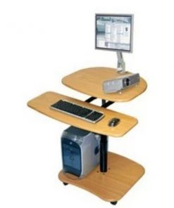 Luxor Mobile Comp Workstatn Adj Gry