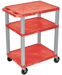 Luxor Tuffy Red 3 Shlf Crt Nick Legs, WT34RE-N