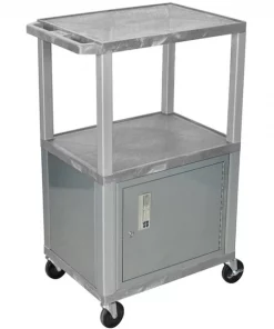 Luxor Gray Tuffy 3 Shlf Av Cart, WT42GYC4E-N