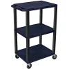 Luxor Navy Blue 3 Shelf42" Av Cart