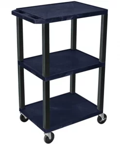 Luxor Navy Blue 3 Shelf42" Av Cart