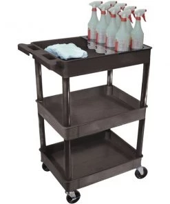 Luxor Blk 3 Shlf Tub Cart& Botle Hld