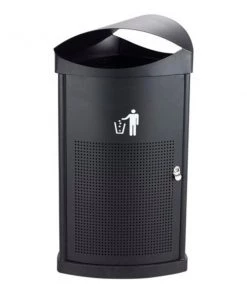 Safco Nook Indoor/Outdoor Waste Rece, 9968BL