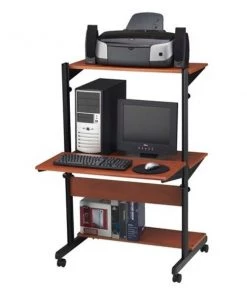 Safco Eastwinds Adj Computer Table, 8432SOMECBLK