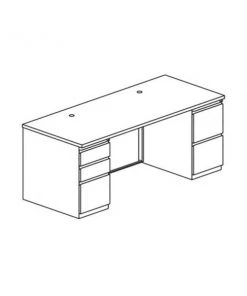 Safco Csii 30X54Indesk Bbf/Ff Ped