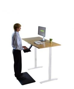 Uncaged Ergonomics RiseUpElectricStandingDesk60X30"BambooDesktopSitStandOffice, Ruwb