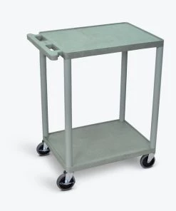 Luxor 2 Shelf Utility Cart Gray, HE32-G