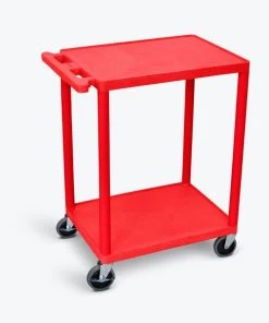 Luxor 2 Shelf Utility Cart Red