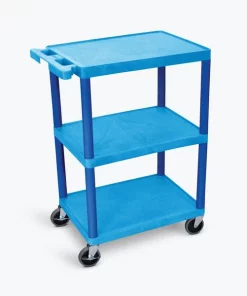 Luxor 3 Shelf Utility Cart Blue, HE34-BU