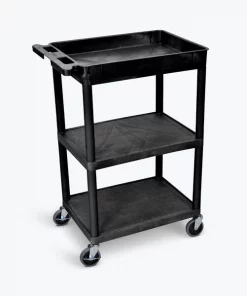 Luxor 3 Shelf Black Tub Cart, STC122-B