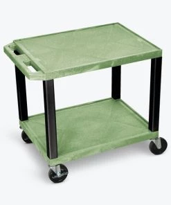 Luxor Tuffy Grn 2 Shlf Crt Blk Legs