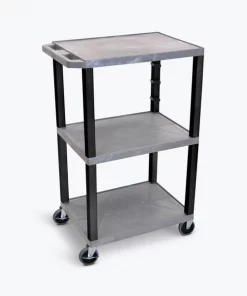 Luxor Gray Tuffy 3 Shlf Av Cart, WT42GYE-B