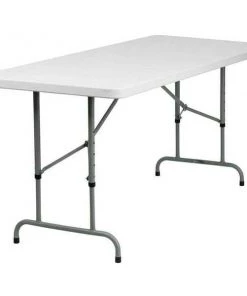 Atlas Commercial Products Titan Series™ 72"Lx30"W Adj Height Granite Wht Plastic Folding Table