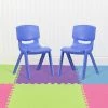 Flash Furniture Blue Plastic Stackable School Chair with 15.5" Seat Height, PK2
