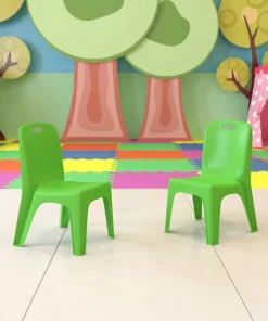 Flash Furniture Green Plastic Stack School Chair-11"H Seat, PK2