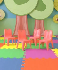 Flash Furniture Red Plastic School Chair-11"H Seat, PK4