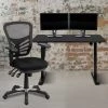 Flash Furniture Black Electric Standing Desk & Office Chair Set