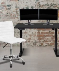 Flash Furniture Black Electric Standing Desk & Office Chair Set
