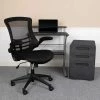 Flash Furniture Black Desk, Chair, Cabinet Set