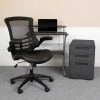 Flash Furniture Black Desk, Chair, Cabinet Set