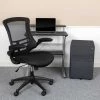 Flash Furniture Black Desk, Chair, Cabinet Set