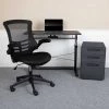 Flash Furniture Black Desk, Chair, Cabinet Set