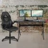 Flash Furniture Black Gaming Desk and Chair Set with Cup Holder