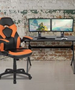 Flash Furniture Black Gaming Desk and Chair Set with Cup Holder