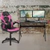 Flash Furniture Black Gaming Desk and Chair Set with Cup Holder
