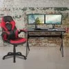 Flash Furniture Black Gaming Desk and Chair Set with Cup Holder