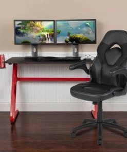 Flash Furniture Red Gaming Desk and Chair Set with Cup Holder