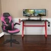 Flash Furniture Red Gaming Desk and Chair Set with Cup Holder