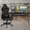 Flash Furniture Black Gaming Desk-Cup Holder/Reclining Chair Set