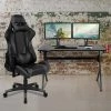 Flash Furniture Black Gaming Desk-Cup Holder/Reclining Chair Set