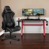 Flash Furniture Red Gaming Desk-Cup Holder/Reclining Chair Set