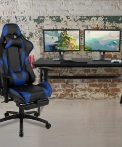 Flash Furniture Black Gaming Desk-Cup Holder/Reclining Chair Set