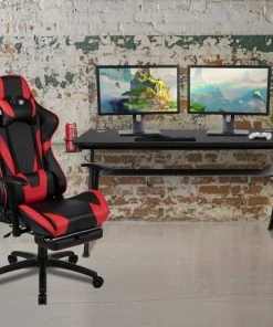 Flash Furniture Black Gaming Desk-Cup Holder/Reclining Chair Set
