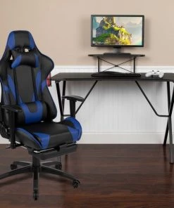 Flash Furniture Black Gaming Desk-Cup Holder/Reclining Chair Set