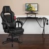 Flash Furniture Black Gaming Desk-Cup Holder/Reclining Chair Set