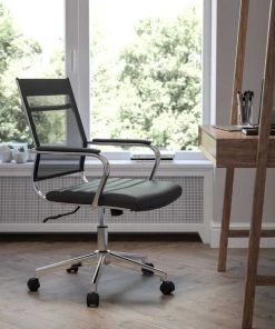 Flash Furniture Mid-Back Black Mesh Executive Office Chair