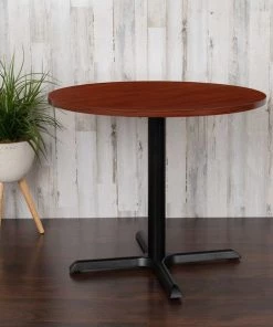 Flash Furniture Round 35.5" X 35.5" X 30", Laminate Top, Red