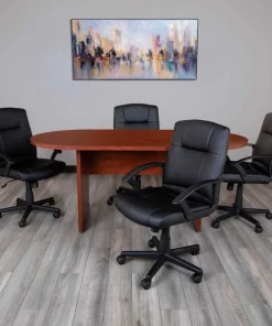 Flash Furniture Oval 35" X 72" X 29.5", Laminate Top, Red