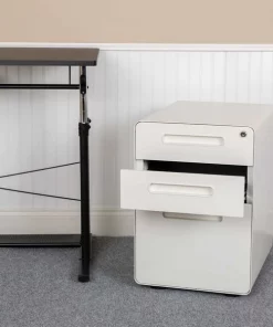 Flash Furniture 3 Drawer Filing Cabinet, White