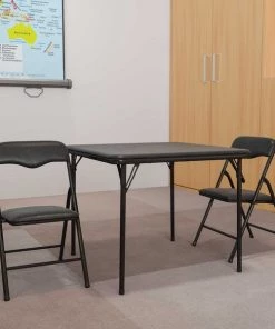 Flash Furniture 24" X 24" X 20.25", Vinyl Top, Black