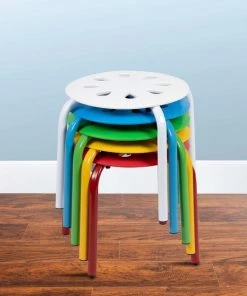 Flash Furniture Plastic Nesting Stack Stools, 11.5"Height, Assorted Colors, PK5