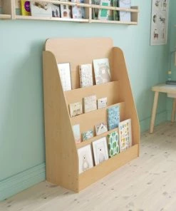Flash Furniture 4 Shelf Natural Birch & Poplar Book Display Stand