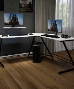 Flash Furniture 71.5 W, 36.5 H, White/Black, Particleboard, Steel