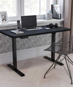 Flash Furniture Electric Adjustable Standing Desk, 48"Wx24"D, Black