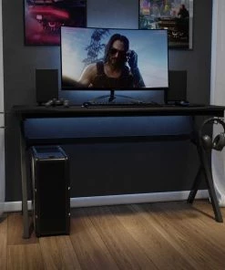 Flash Furniture 55" Black Computer Gaming Desk - Headphone Holder