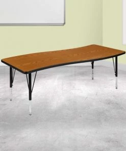Flash Furniture Rectangle 26" X 60" X 25.25", Laminate Top, Wood Grain
